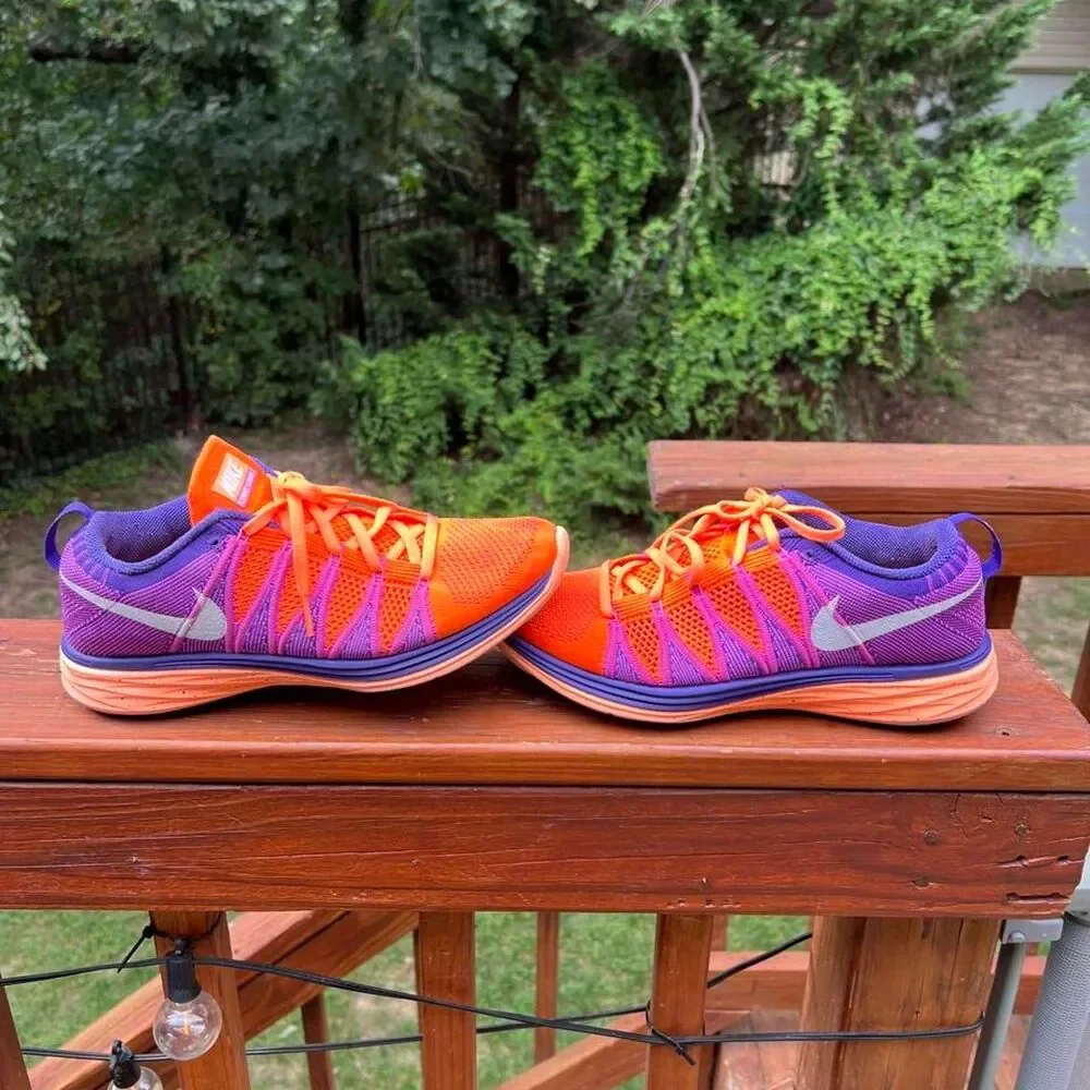 Nike Women's 9.5 Orange Purple Road Running Jog Walking Sneakers